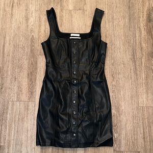 UO Leather Front Button Dress